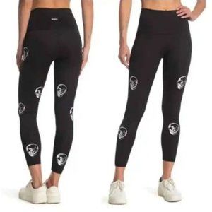 CHRLDR Women's Star Skull-Print Black High Waisted Compression Legging NEW